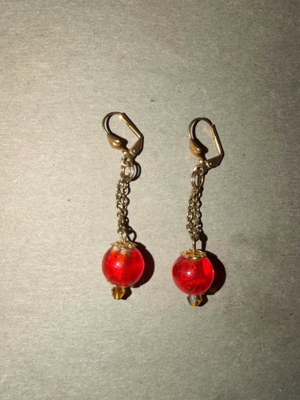 Vintage 80s Plastic Bead Drop Earrings